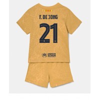 Barcelona Frenkie de Jong #21 Udebanesæt Børn 2022-23 Kortærmet (+ Korte bukser)